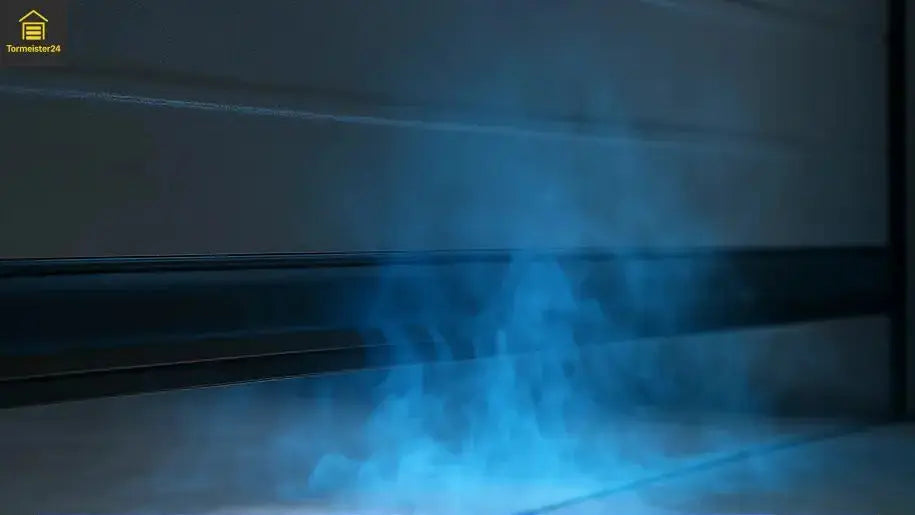 Magnetische DoorMag kierafdichting met Schutzplatten gegen Nagetiere am Garagen- of industriedeur zum Schutz vor Mäusen, Zugluft, Staub en vocht.