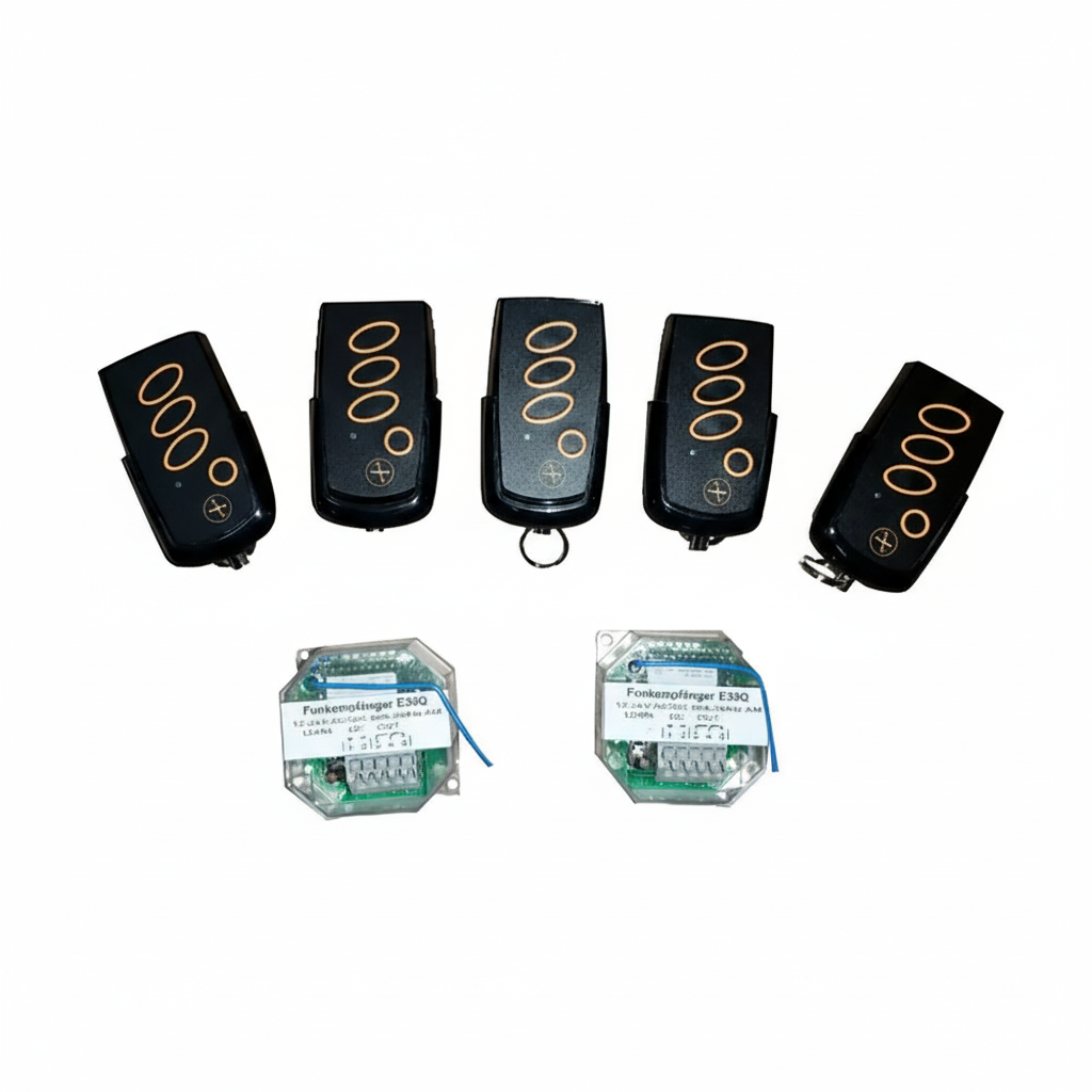 Ersatz-Handsender für Garagentor und Torantrieb mit Funkempfänger, Codetaster und 868-MHz-Funktechnik zur sicheren Bedienung von Garage, Hoftor und Einfahrt.