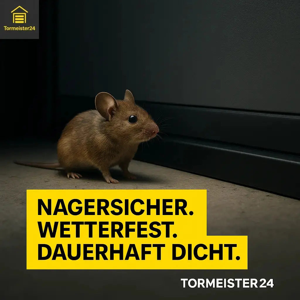 Magnetische Spaltabdichtung an einem Industrietor gegen Zugluft, Staub, Wasser und Mäuse – passende DoorMag, RollMag oder DockMag Lösung von Tormeister24.