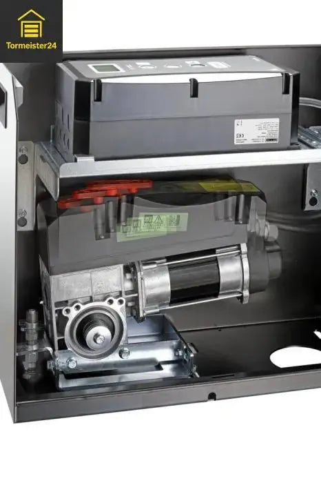 Marantec Schiebetorantrieb aan een automatischen Einfahrtstor met Zahnstange, fotocel en handzender von Tormeister24