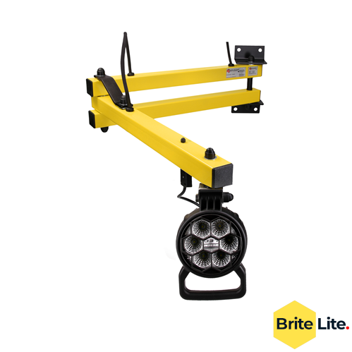 Brite Lite DS24 LED-docklamp met robuuste knikarm voor verlichting van laadruimtes van vrachtwagens en laadperrons