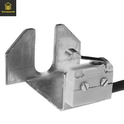 Schalter für Seilbruchsicherung links an Industrietoren
Sicherheitsschalter links für Seilbruchüberwachung
Seilbruchsicherung Schalter linke Torseite
Sicherheitsabschaltung bei Seilbruch links