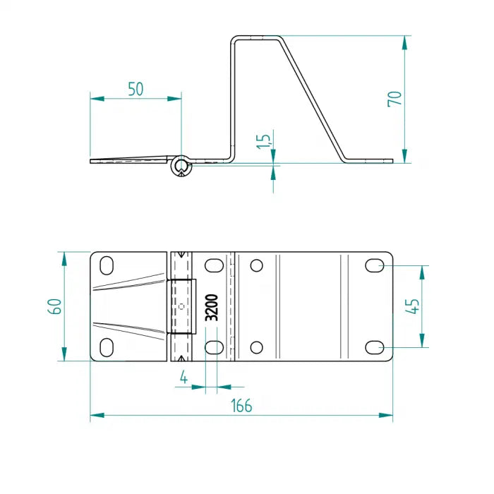 Industrietor Scharnier ST1V verzinkter Stahl