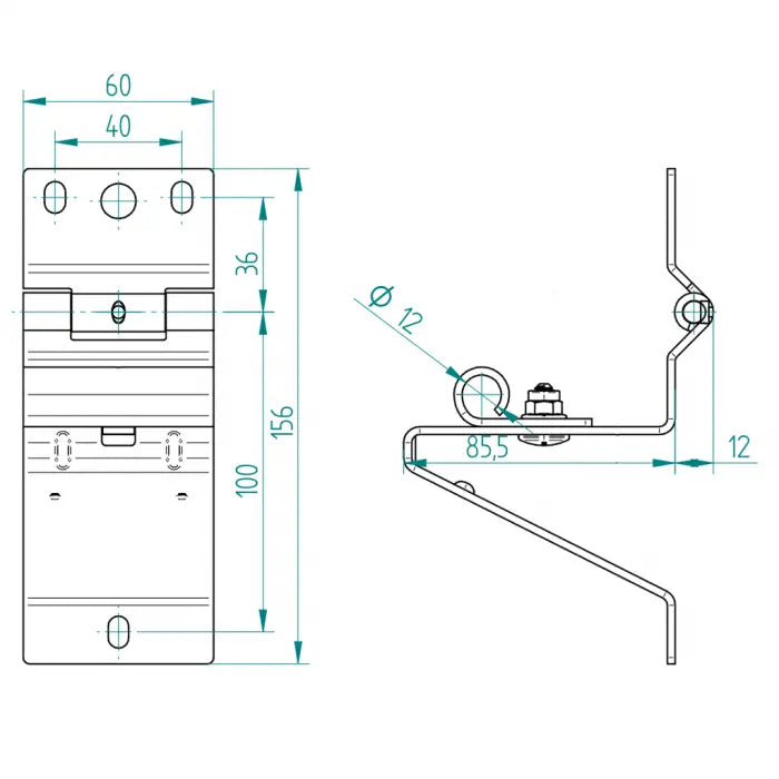 Seitenscharnier-Rollenhalter komplett für Hörmann