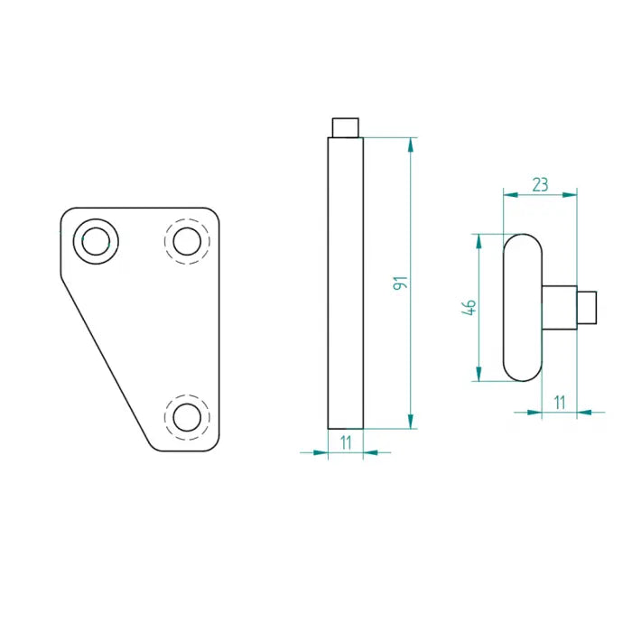 Tandem Laufrolle kurz Bodenkonsole LPS200-250 Links