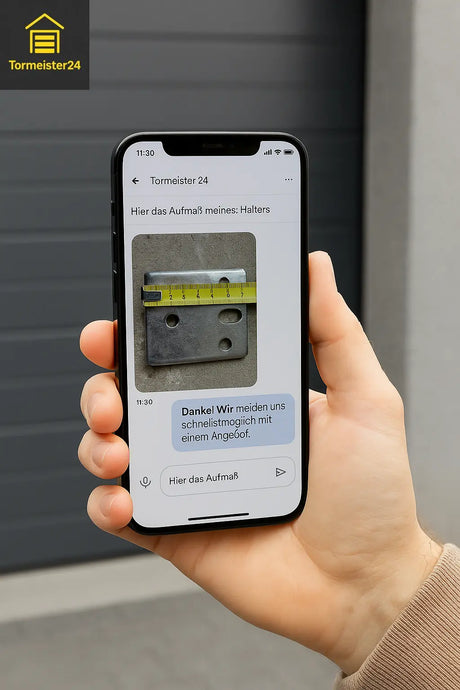 Kunde sendet Aufmaßfoto per Smartphone an Tormeister 24