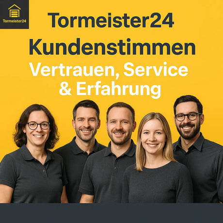 Team von Tormeister24 und Schweighöfer Tortechnik vor einem Tor- und Servicefahrzeug