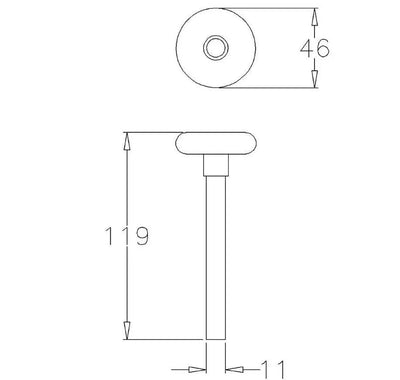 11mm Laufrolle kurz - Standard verzinkt 2 Zoll IDD-Parts