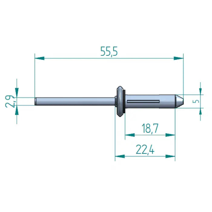 Blindniete 5,2 × 19,1 mm Aluminium Schweighöfer Tore