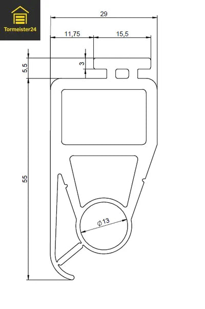 Hörmann SPU 30/40 Tor Bodendichtung IDD-HO