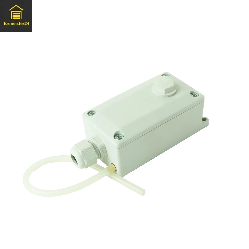 DW-Schalter mit Gehäuse für Druckwellensysteme

Druckwellenschalter zur Torabsicherung

Auswerteeinheit für Sicherheitsleiste an Toranlagen

DW-Schalter für Sektional- und Industrietore