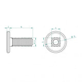 Flachkopf Schlossschraube M6 x 16 - Tormeister24Flachkopf Schlossschraube M6 x 16