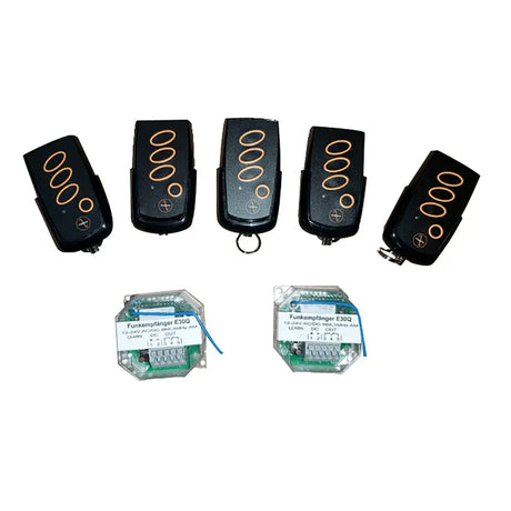 Handsender Set 868 MHz mit 5 Handsendern und 2 Empfängern

Funkset Torsteuerung 868 MHz Komplettpaket

Garagentor Handsender Set 868 MHz 5+2

Handsender und Empfänger Set 868 MHz für Toranlagen

Funksteuerung Set 868 MHz Handsender + Empfänger

Universelles 868 MHz Handsender-Set für Garagentore

Handsender Set mit 5 Sendern und 2 Empfängern 868 MHz

Torsteuerung Funkset 868 MHz kompatibel

Komplettpaket Handsender 868 MHz für Torsteuerungen

Ersatz Handsender & Empfänger Set 868 MHz Zubehör
