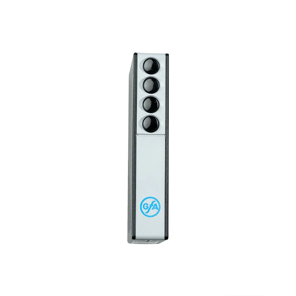 GfA Handsender SKX4 434 MHz Vorderansicht

Original GfA Handsender SKX4 4-Kanal

GfA Handsender mit vier Tasten

GfA Handsender SKX4 kompakte Bauweise

GfA Funkhandsender 4-Kanal für Torsteuerung

GfA Handsender SKX4 Rückseite

GfA Handsender SKX4 für Empfänger 434 MHz

GfA Handsender SKX4 robustes Gehäuse

GfA Handsender SKX4 mit Batterie

GfA Handsender SKX4 Ersatzteil