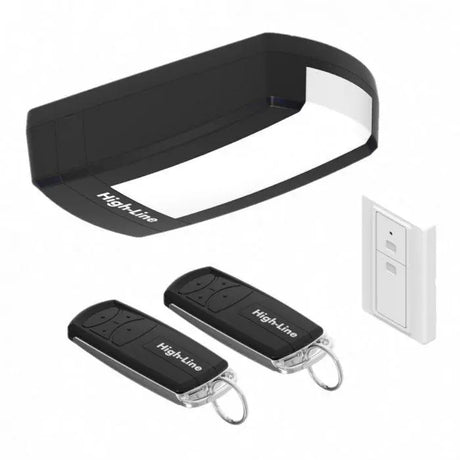 Zubehör: Torantrieb, 2 Handsender, Wandschalter, Montageset & Abhängeprofil.