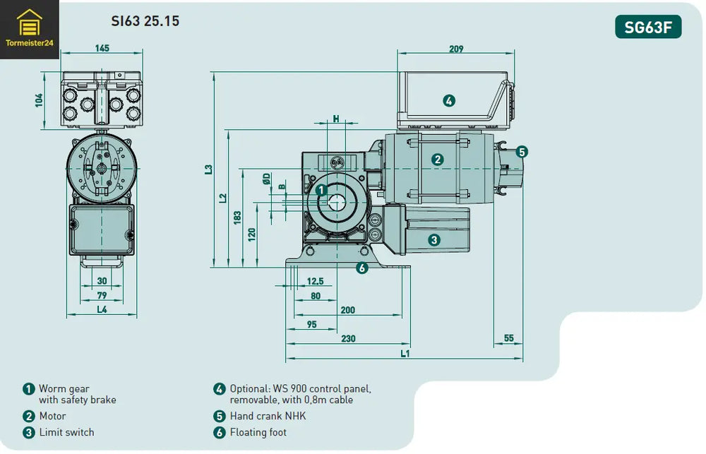 GfA Rolltorantrieb mit digitalen Endschaltern