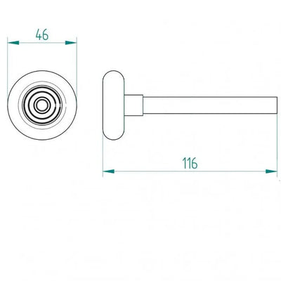 Nylonrolle kurz 116 mm für Sektionaltore