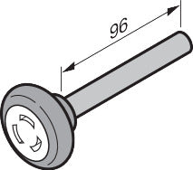 Laufrolle, unten mit 110 mm Achse, Beschlag Z, BZ Nutzlänge ab Rolle bis Ende = 95 mm