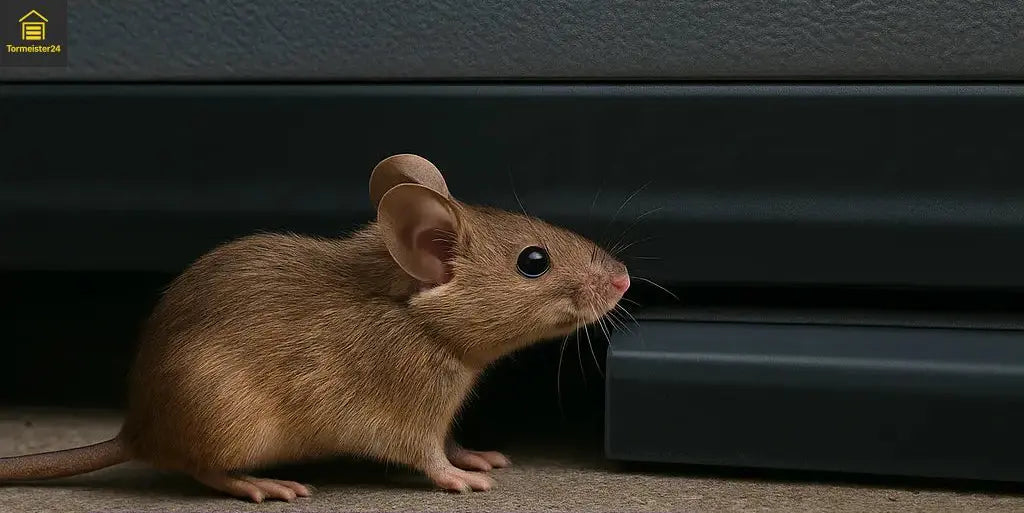 Rolltorabdichtung mit Edelstahlgewebe – nagersicher und beständig gegen Feuchtigkeit.