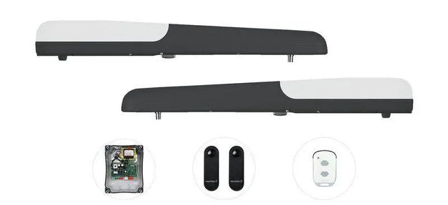 Comfort KRA2224 Drehtorantrieb Set 2‑flügelig

Bi·linked Drehtorantrieb Marantec KRA2224

Komfort-Torantrieb KRA2224 ohne Encoder

Marantec KRA2224 Aluminiumgehäuse

Torantrieb Set 2‑flügelig bis 3 m

KRA2224 mechanische Komponenten verdeckt

Torautomation KRA2224 Marantec

Control CBX20224L mit Handsender

Light Barrier & Endstop im Lieferumfang

Comfort KRA2224 Montageansicht