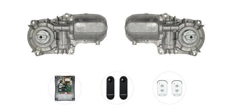 Marantec Unterflurantrieb-Set für 2-flügelige Drehtore bis 3,5 m inkl. 1 x Handsender, 1 x Einweglichtschranke Marantec