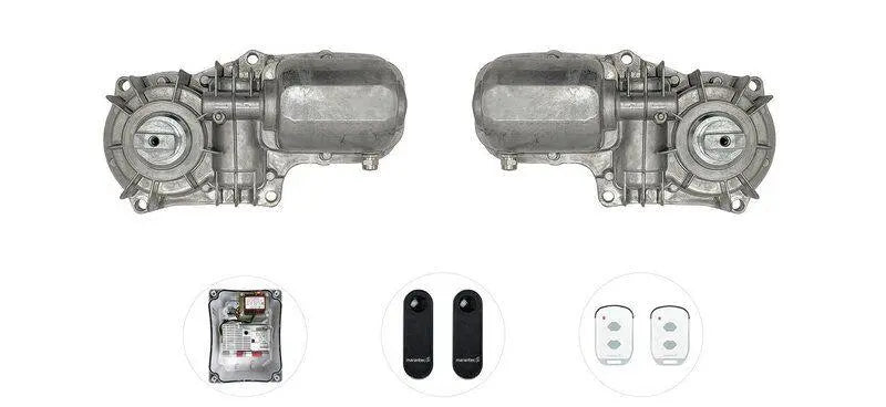 Marantec Unterflurantrieb-Set für 2-flügelige Drehtore bis 3,5 m inkl. 1 x Handsender, 1 x Einweglichtschranke Marantec