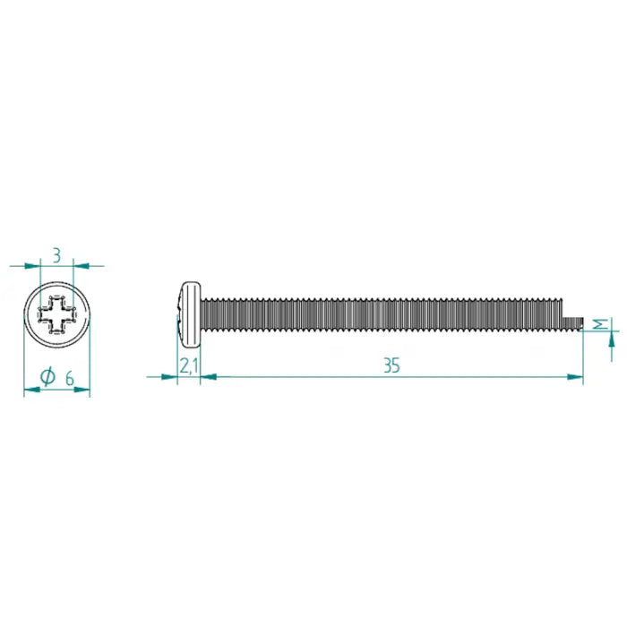 Metrische Schraube M3 x 35 mm EV / DIN 7985 / PH1 Schweighöfer Tore