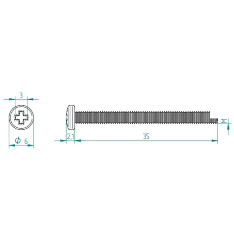 Metrische Schraube M3 x 35 mm EV / DIN 7985 / PH1 Schweighöfer Tore