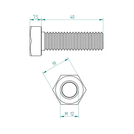Sechskantbolzen M12 x 40 Schweighöfer Tore