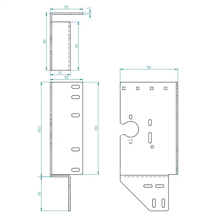 Seitenlagerkonsole offen 152 mm/Z15 Links
