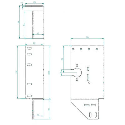 Seitenlagerkonsole offen 152 mm/Z55 Rechts Zeichnung
