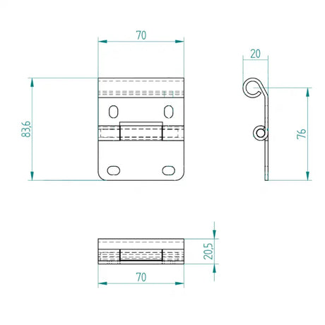 Montagebeispiel ConDoor CS45 Seitenscharnier