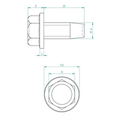 Selbstschneidende Schraube M8 x 20 Kopf 13 Schweighöfer Tore