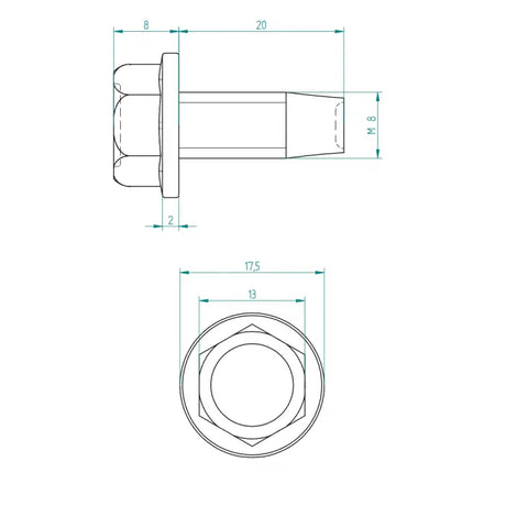 Selbstschneidende Schraube M8 x 20 Kopf 13 Schweighöfer Tore