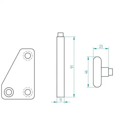 Tandem Laufrolle kurz Bodenkonsole LPS200-250 Rechts