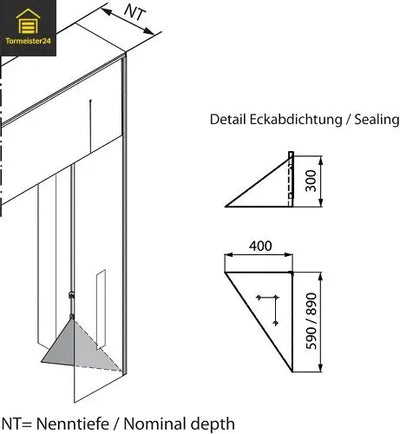 Torabdichtung Eckkissen Dreieck 400x590 mm