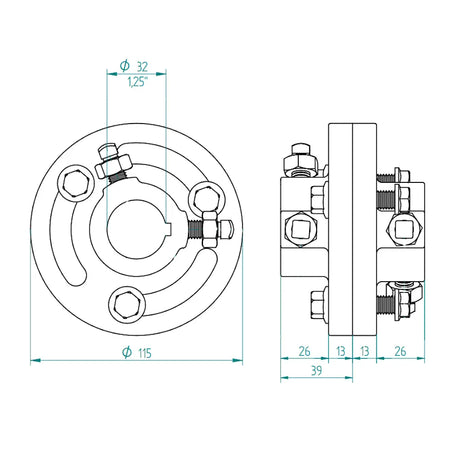 Verstellbare Kupplung 1¼" Zoll für Industrie - Sektionaltore - Tormeister24Verstellbare Kupplung 1¼" Zoll für Industrie - Sektionaltore