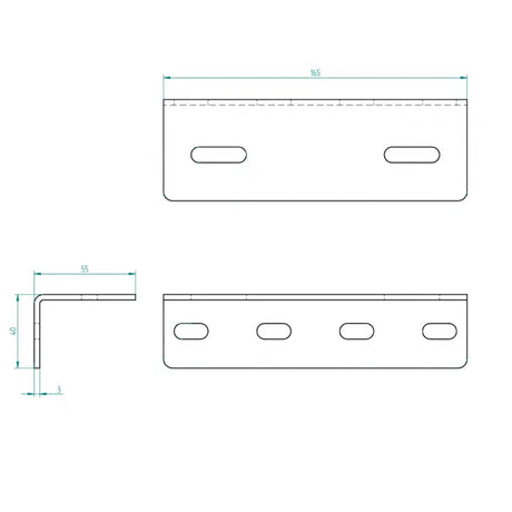 Winkel Seitenlagerkonsole Rohr 3 mm Zeichnung
