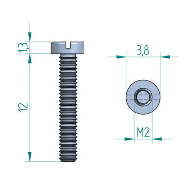 Zylinderschraube mit Schlitz M2x12 Schweighöfer Tore